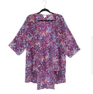 LuLaRoe Lindsay Womens  Hi Lo Kimono Cardigan